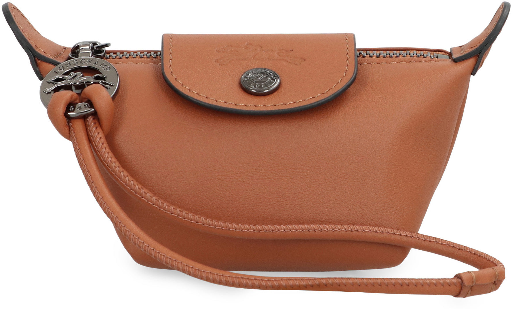 LONGCHAMP Mini Smooth Leather Wallet with Zipper Closure