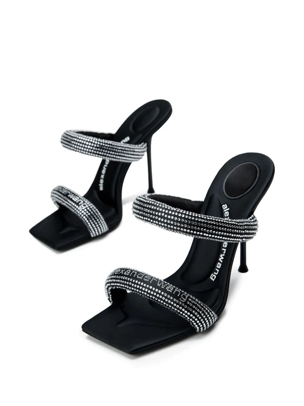 ALEXANDER WANG Stiletto Sandals with Crystal Embellishments