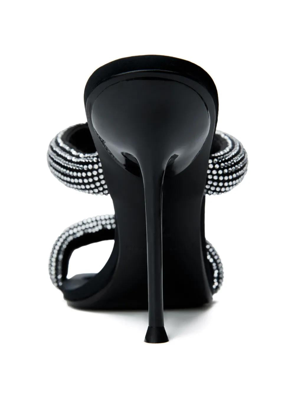 ALEXANDER WANG Stiletto Sandals with Crystal Embellishments