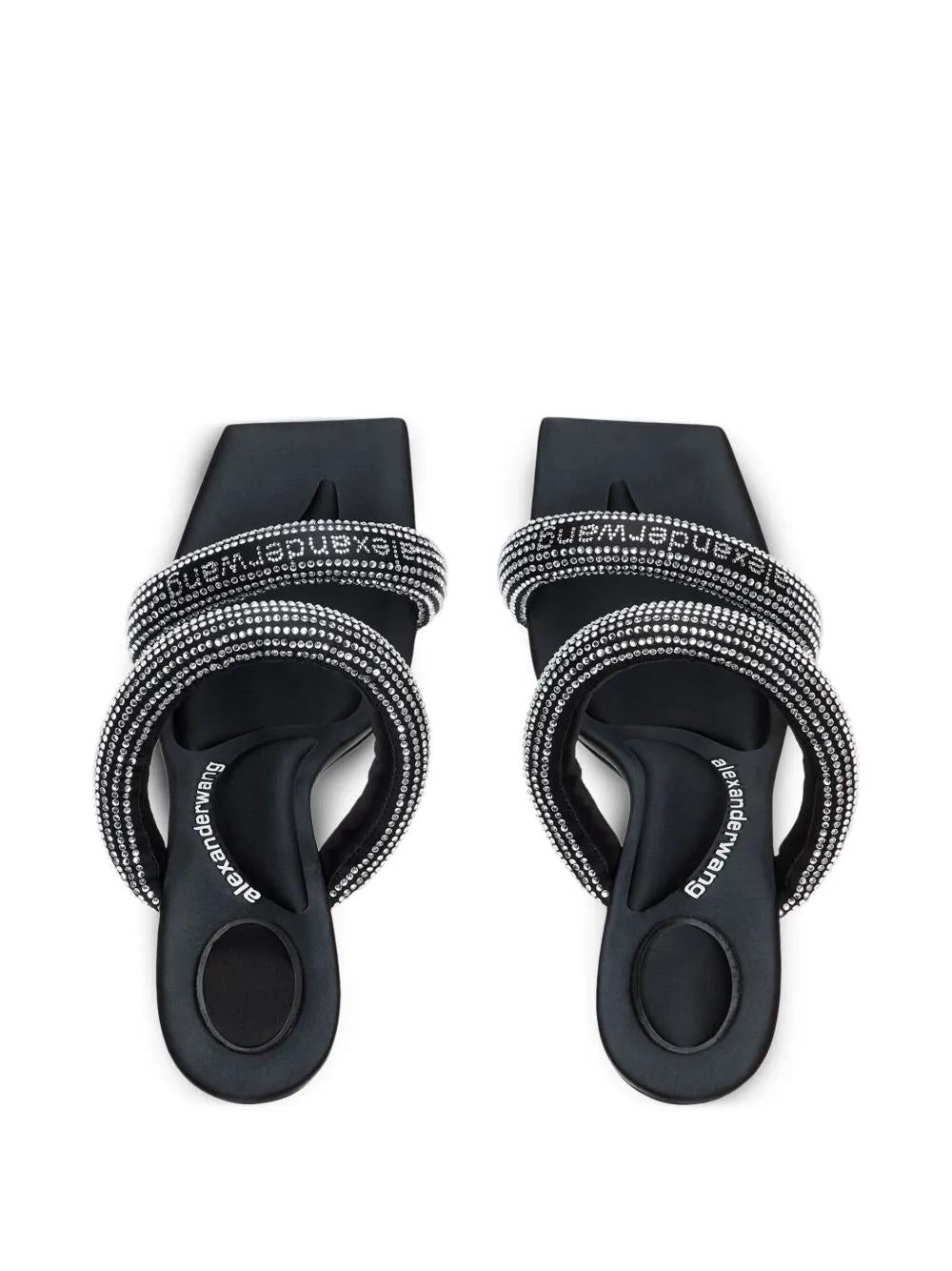 ALEXANDER WANG Stiletto Sandals with Crystal Embellishments
