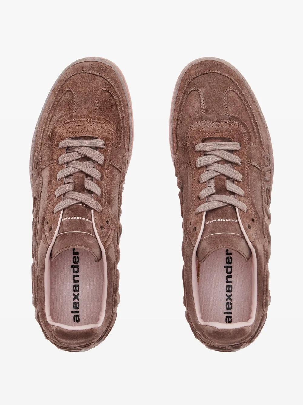 ALEXANDER WANG Suede Low Top Sneakers with Embossed Logo