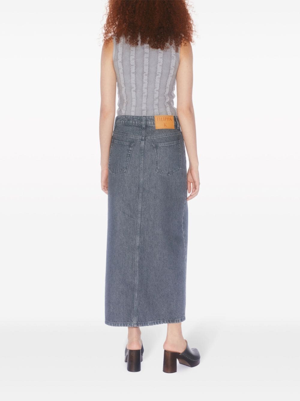 FILIPPA K Conscious Front Slit Denim Long Skirt