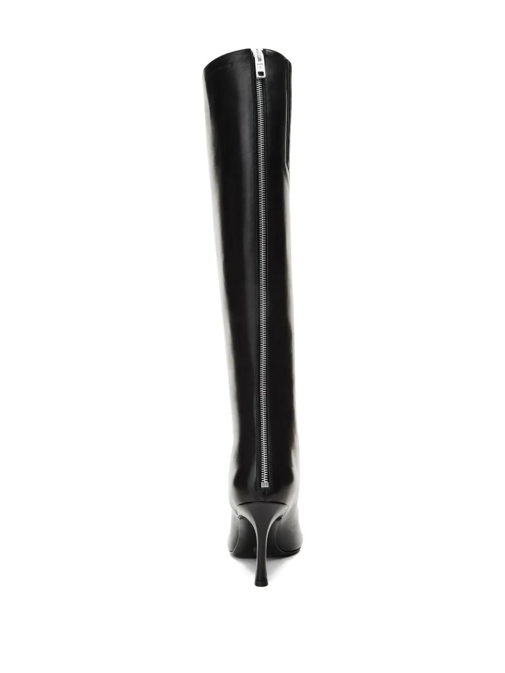 ALEXANDER WANG 85MM Vera Zip-Detail Pointed-Toe Knee-High Boots