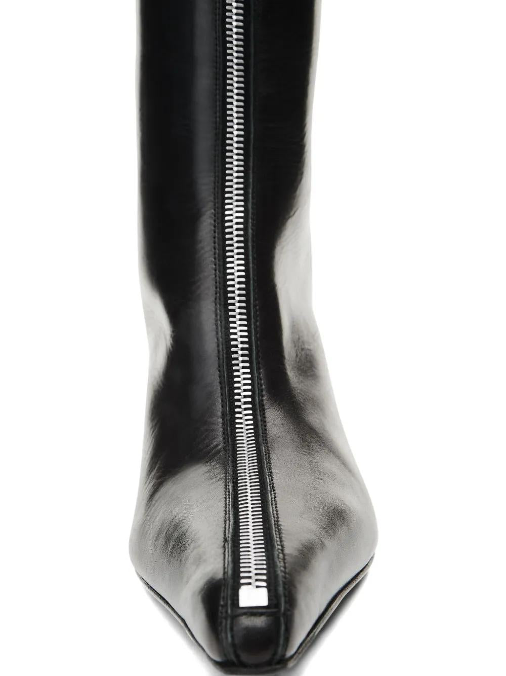 ALEXANDER WANG 85MM Vera Zip-Detail Pointed-Toe Knee-High Boots