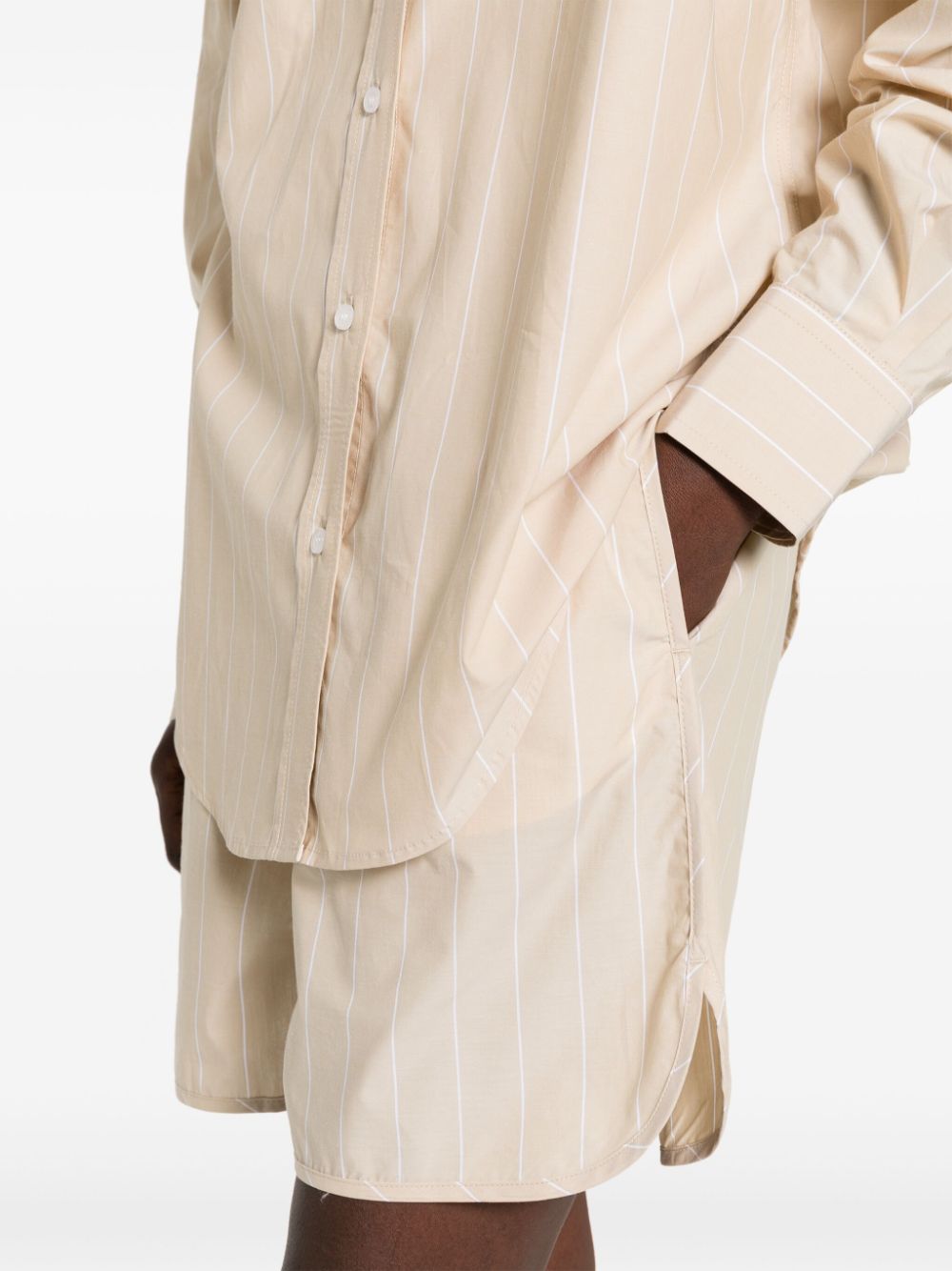 FILIPPA K Striped Drawstring Shorts - Thigh-Length