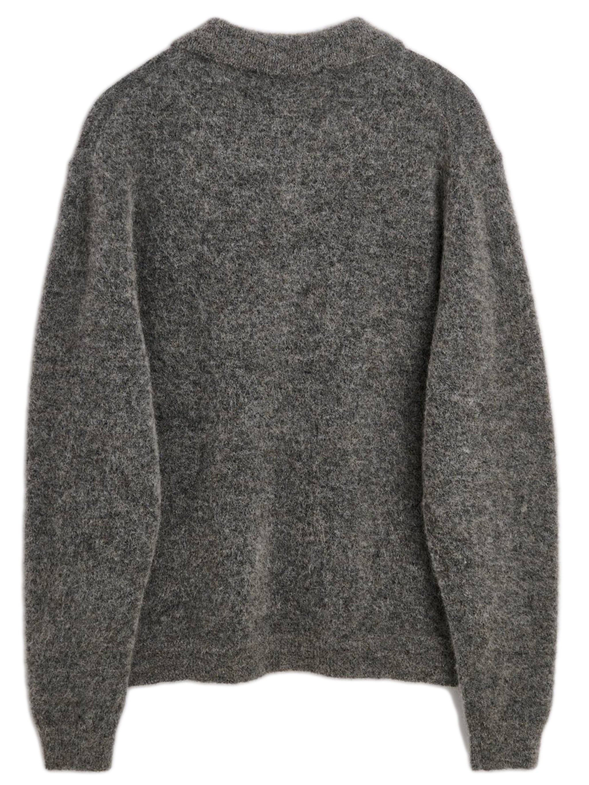 SUNFLOWER Mohair Knit Polo with Corozo Buttons