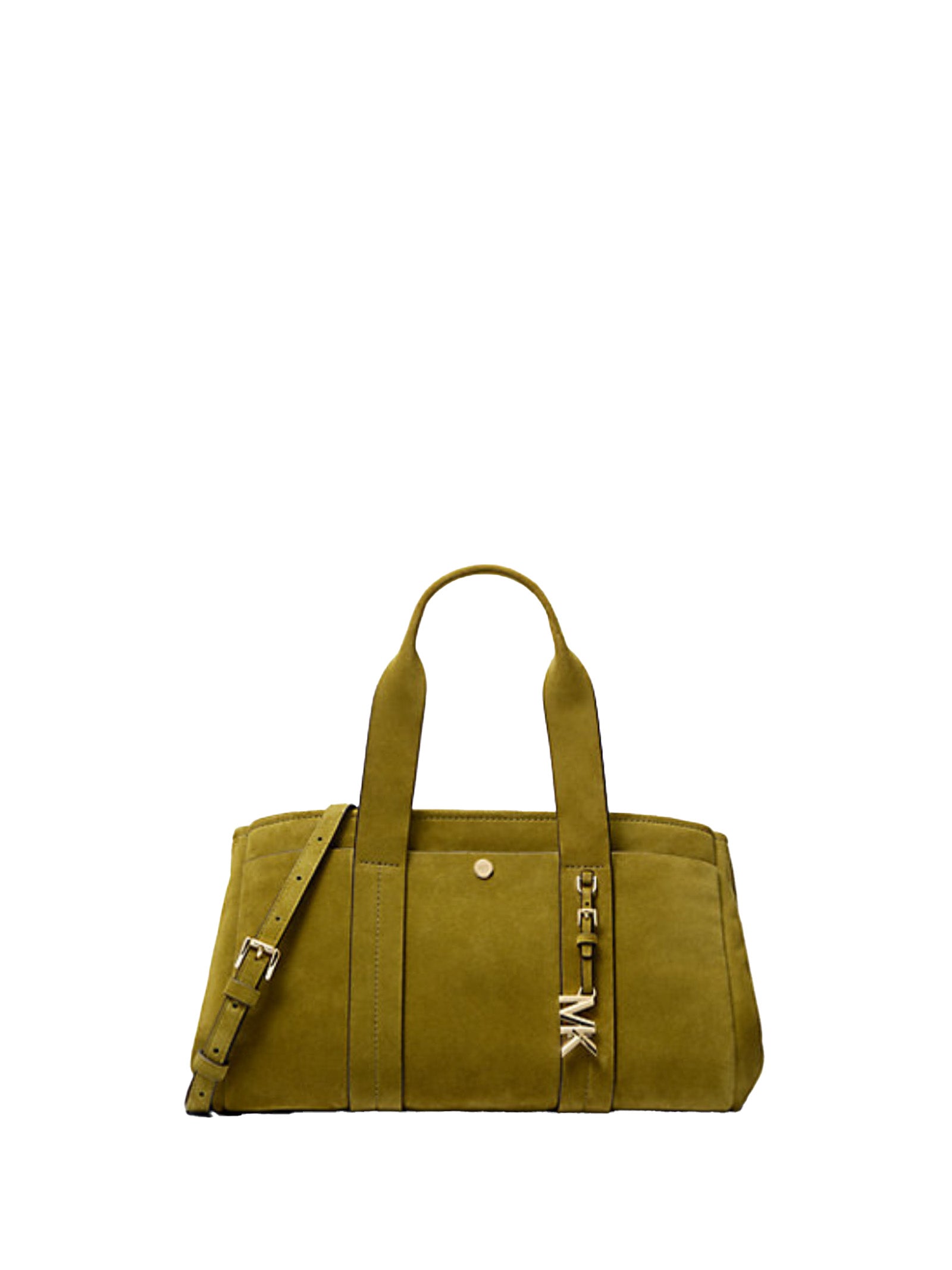MICHAEL KORS Mini Suede Satchel with Glossy Logo