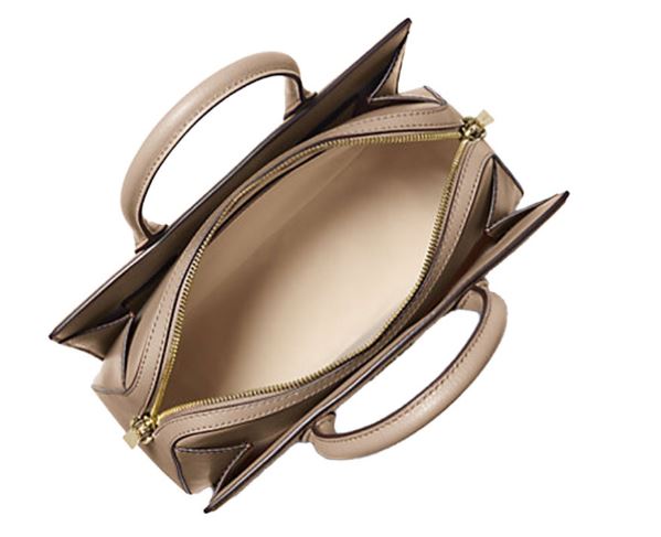 MICHAEL KORS Leather Handbag with Rolled Handles and Detachable Strap