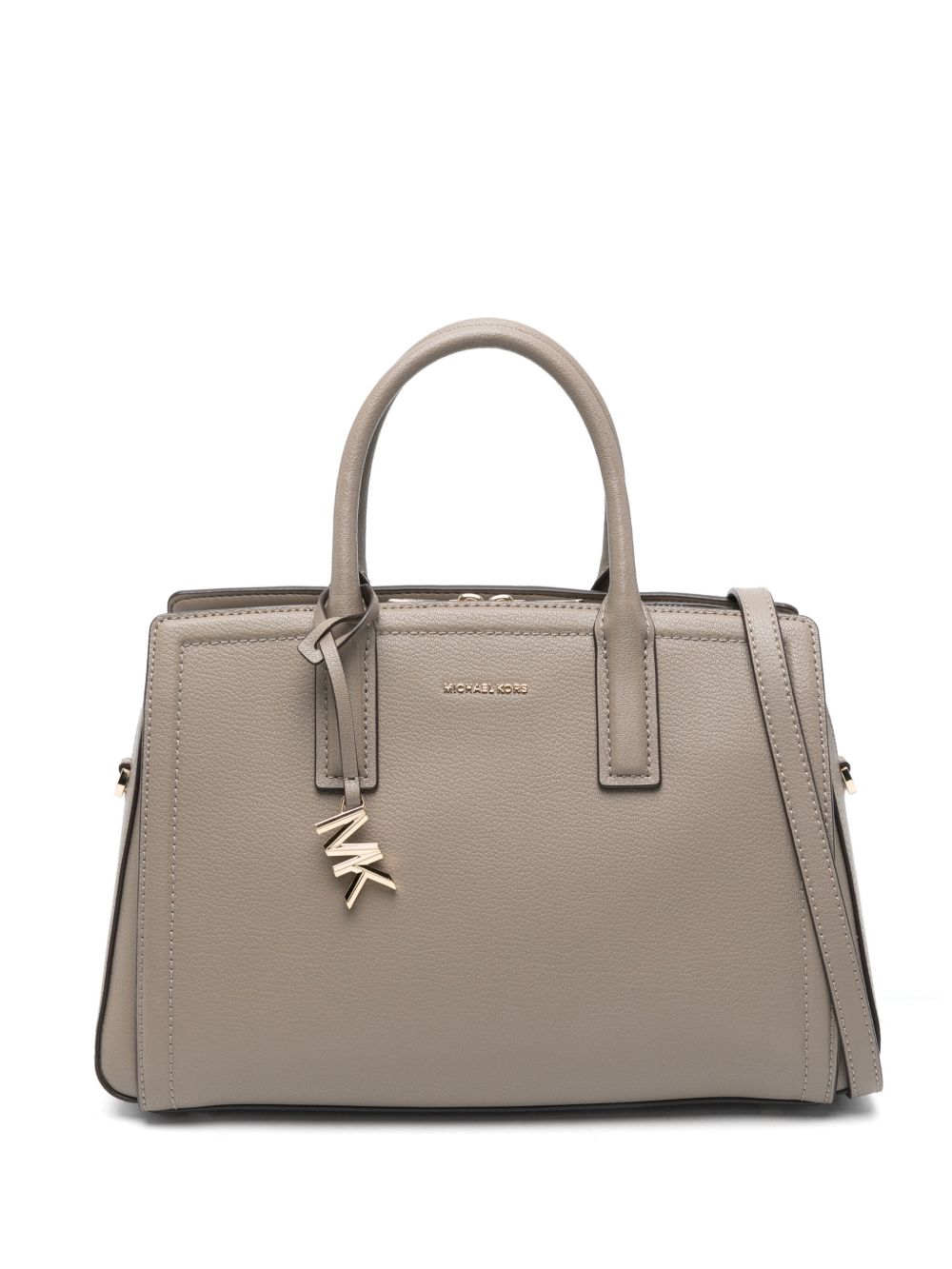MICHAEL KORS Leather Handbag with Rolled Handles and Detachable Strap