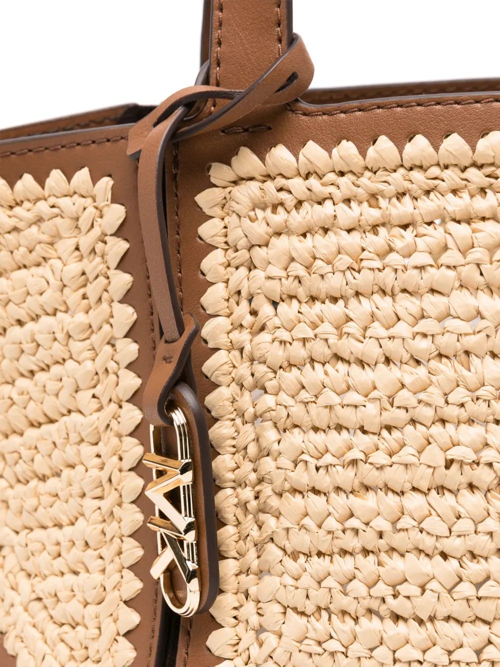 MICHAEL MICHAEL KORS Mini Rafia and Fur Tote Handbag