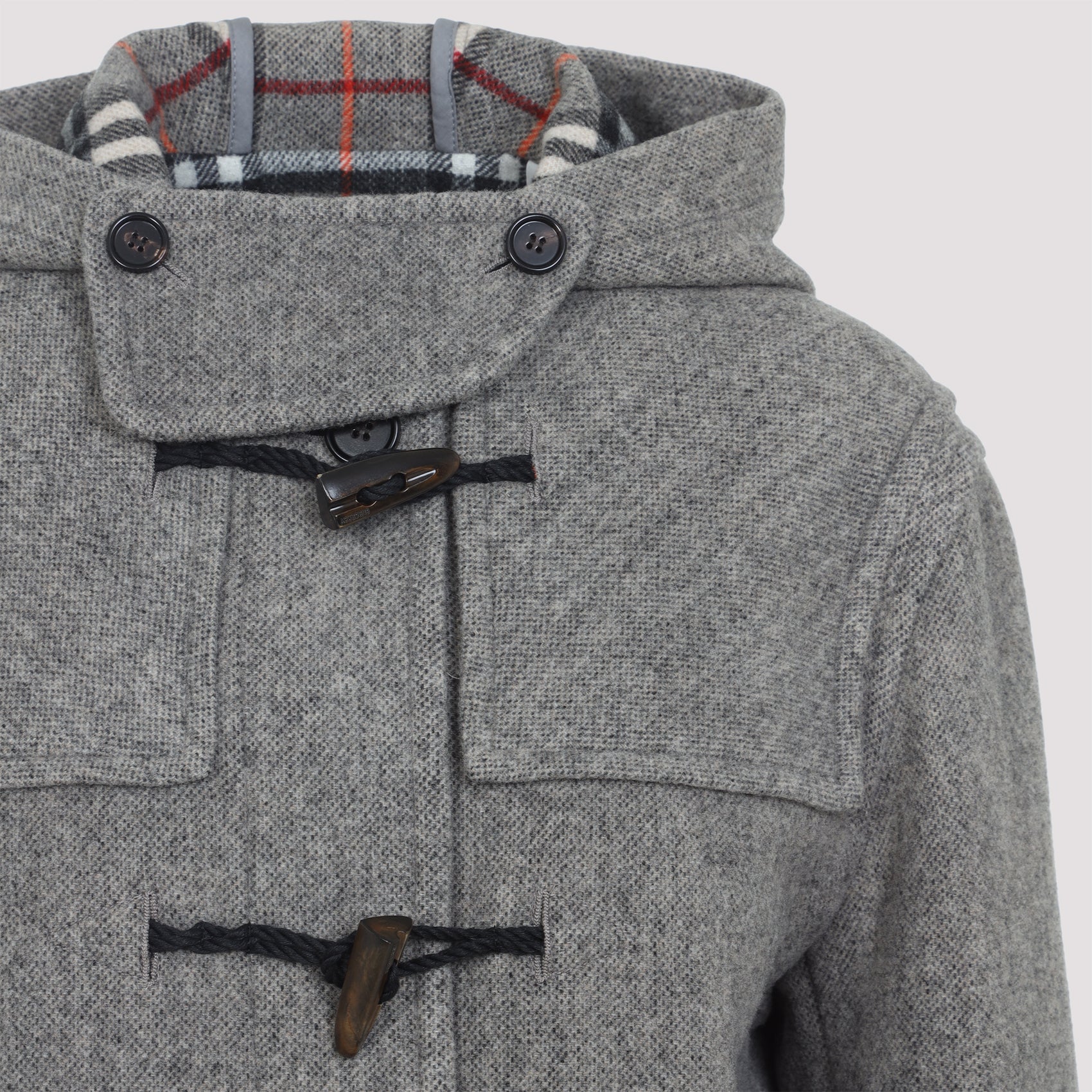 BURBERRY Men's Wool Jacket with Buffalo Horn Detailing