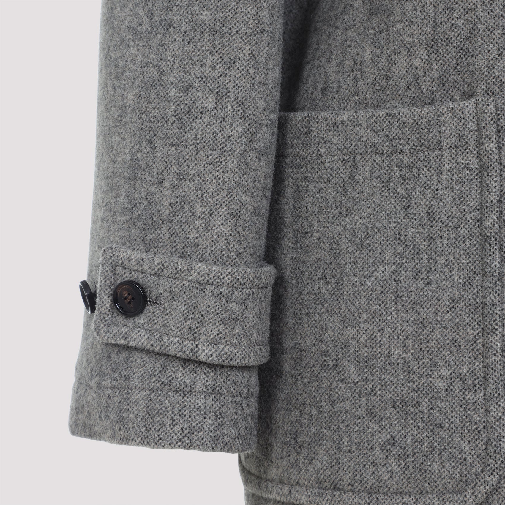 BURBERRY Men's Wool Jacket with Buffalo Horn Detailing