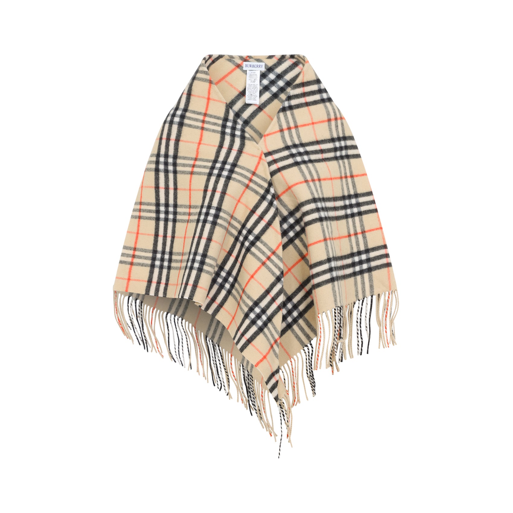 BURBERRY Check Bandana Scarf 193cm x 96cm