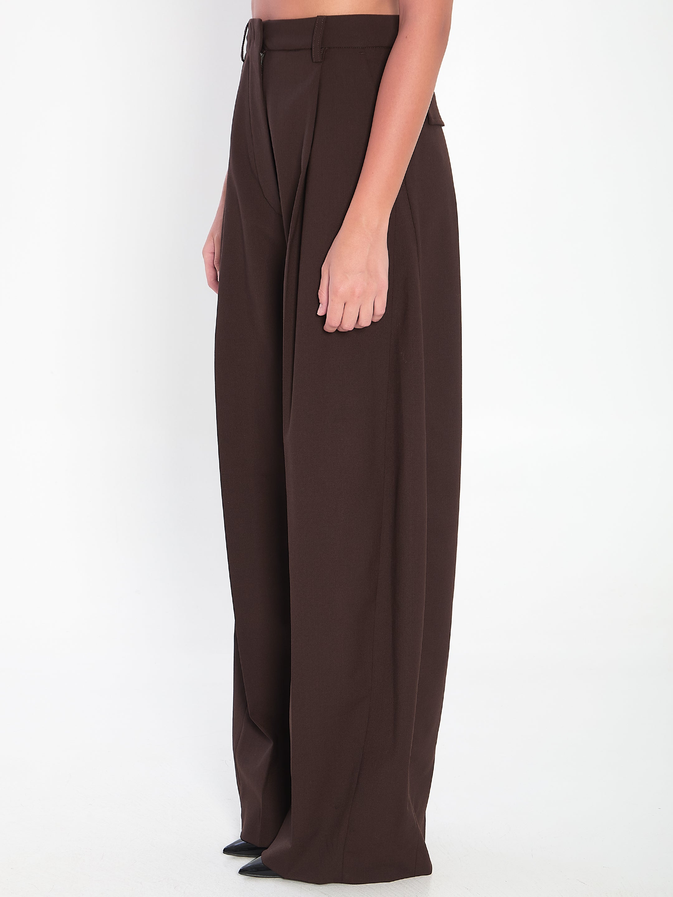 THE LATEST Wide-Leg Wool Blend Trousers - Size 40