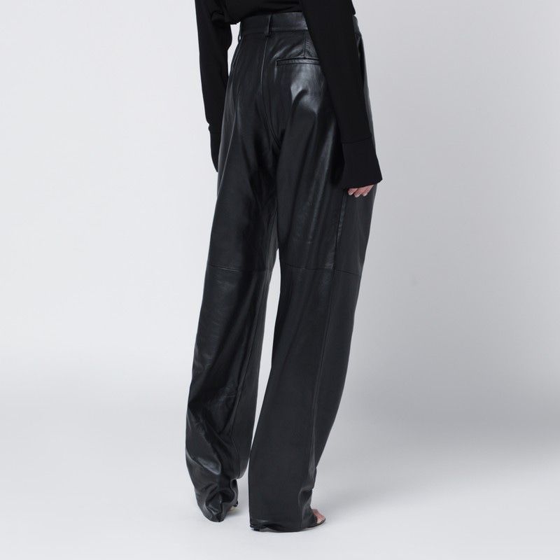 FRANCESCO MURANO Faux Leather High-Waisted Trousers for Women