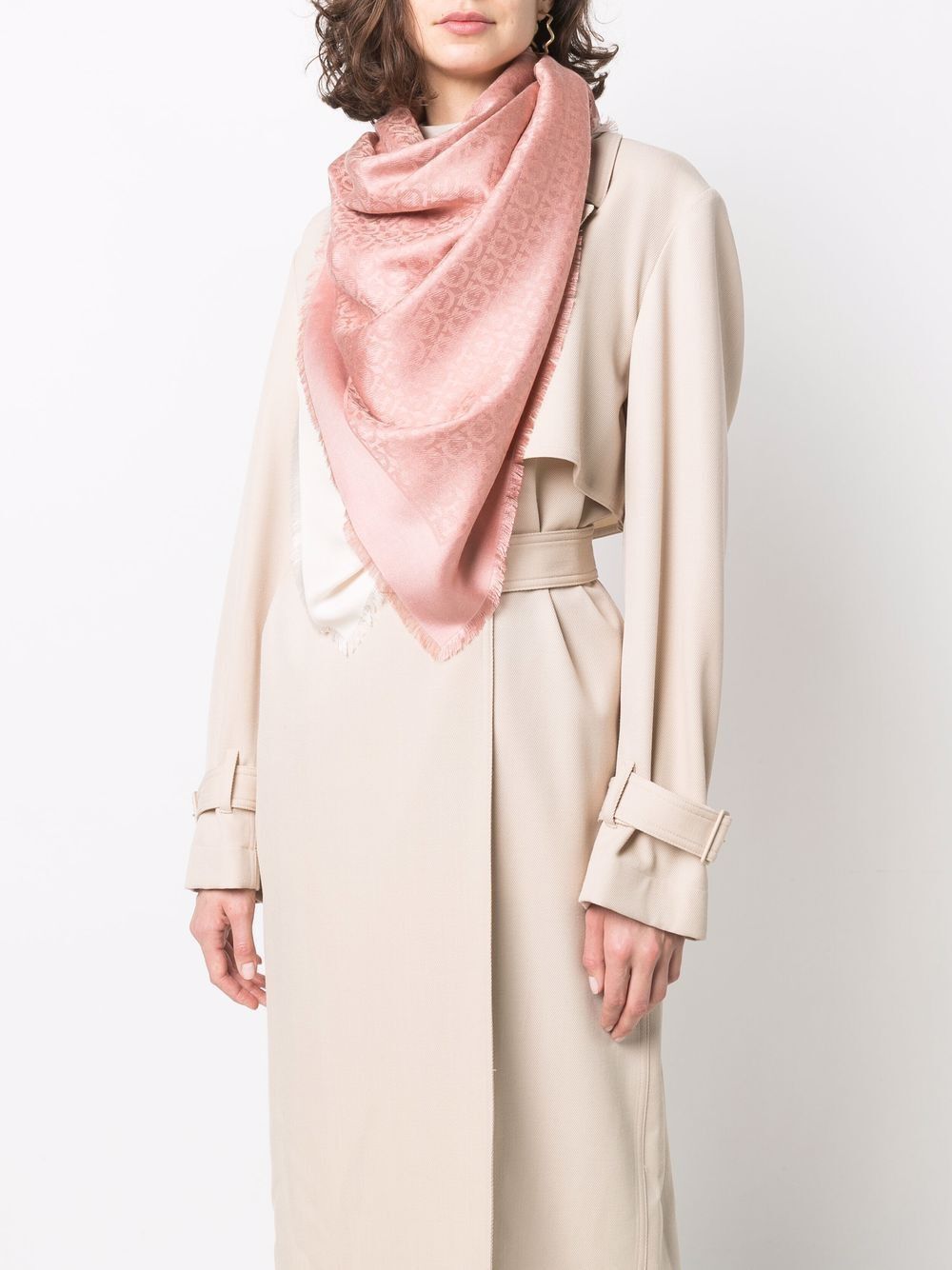 Ferragamo Gancini Hook Scarf with Shaded Effect