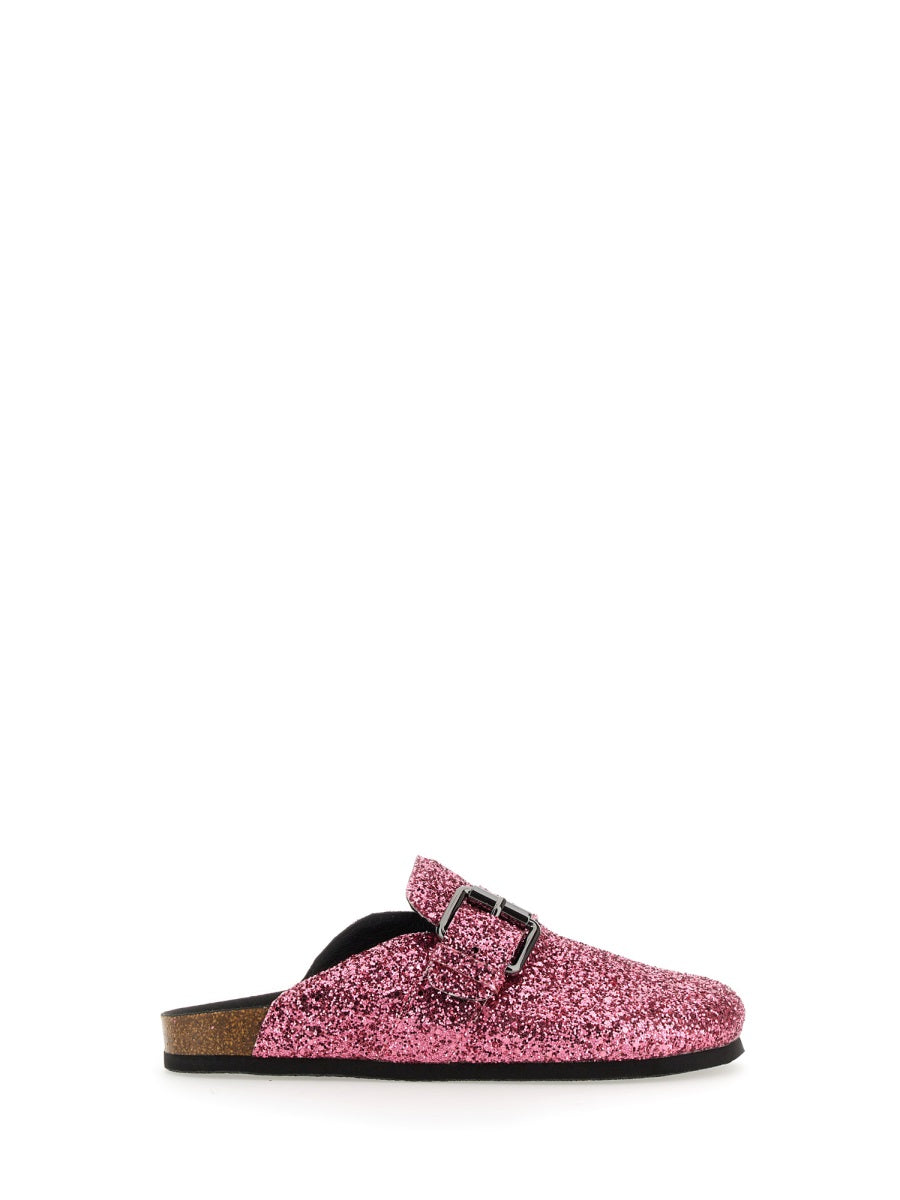 PHILOSOPHY DI LORENZO SERAFINI Glitter Sandal with Rubber Sole for Women