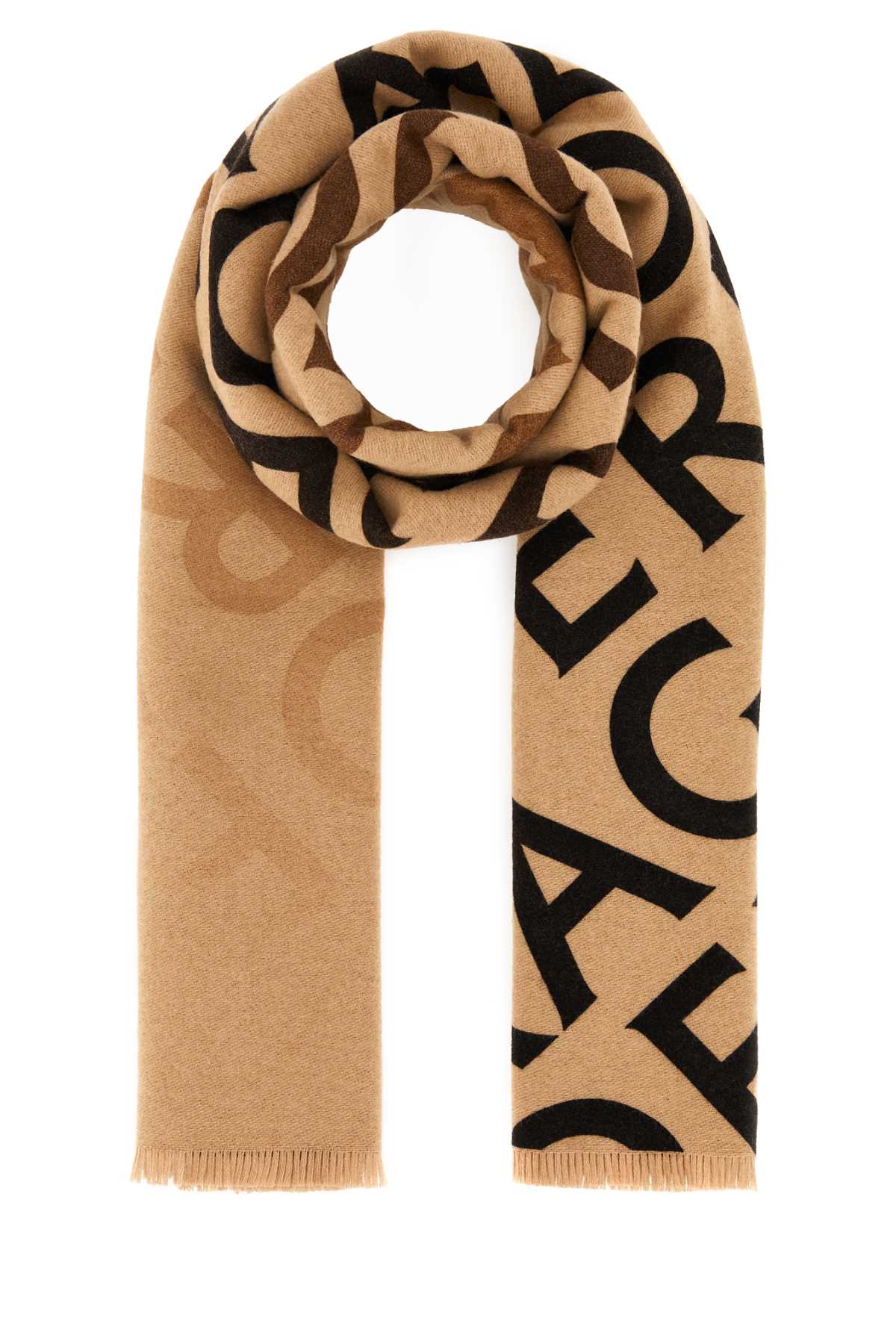 Ferragamo Reversible Wool Blend Embroidered Scarf