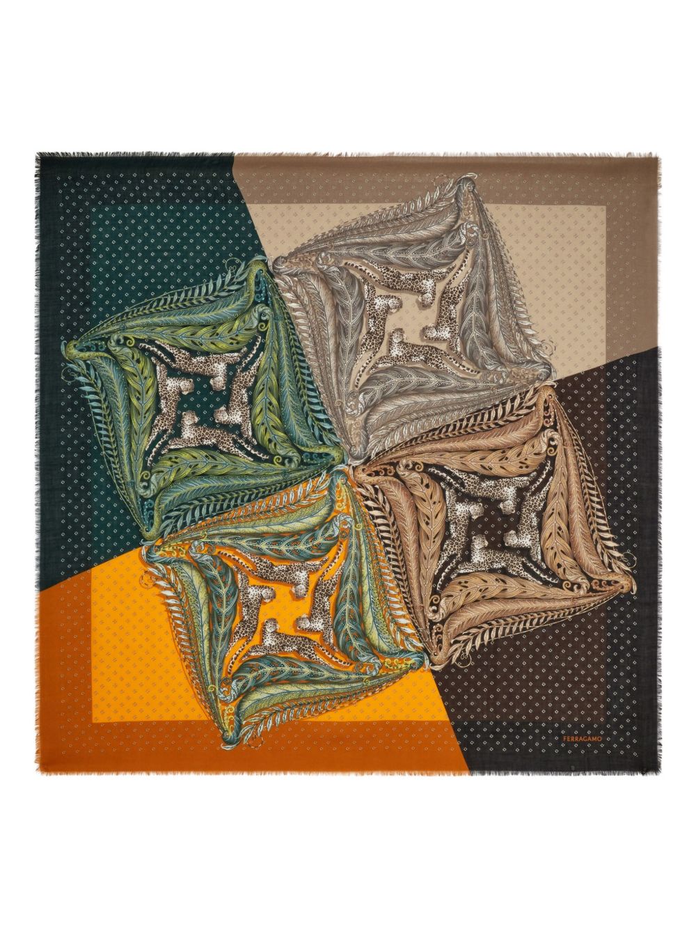 Ferragamo Elegant Silk & Nylon Scarf