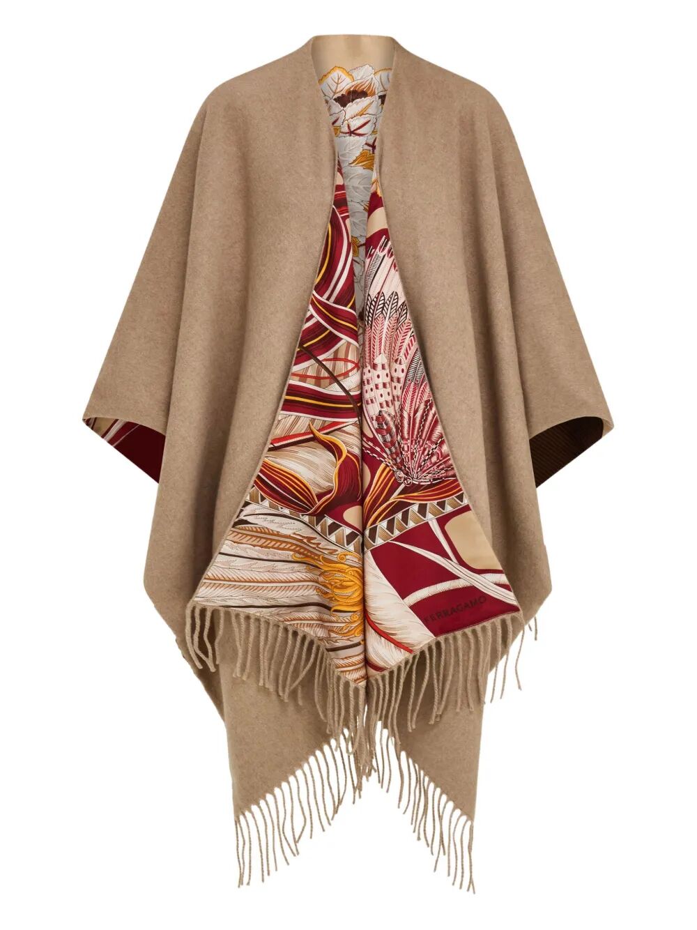 Ferragamo Reversible Cashmere and Silk Cape