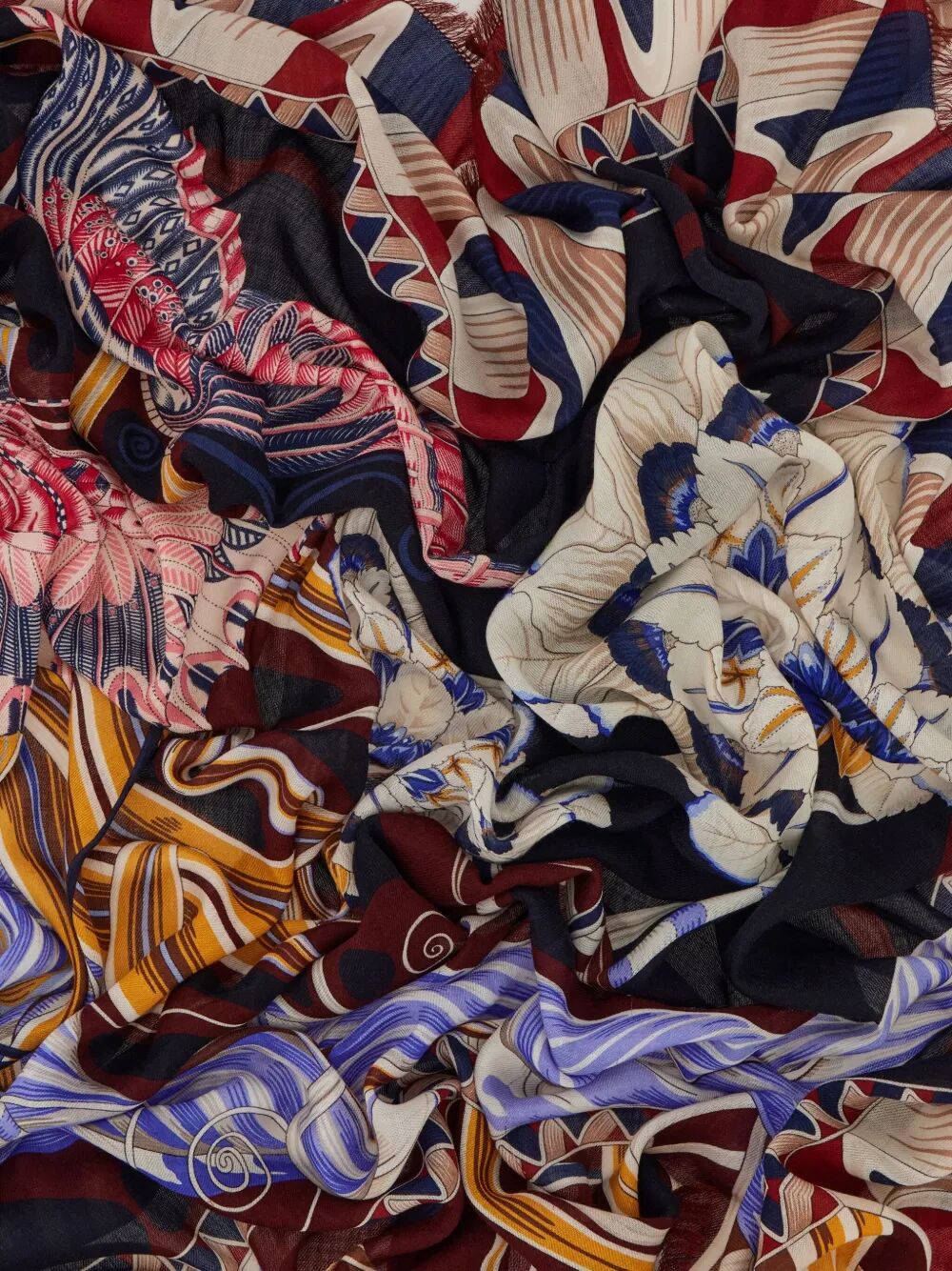 Ferragamo Giada Print Wool Scarf