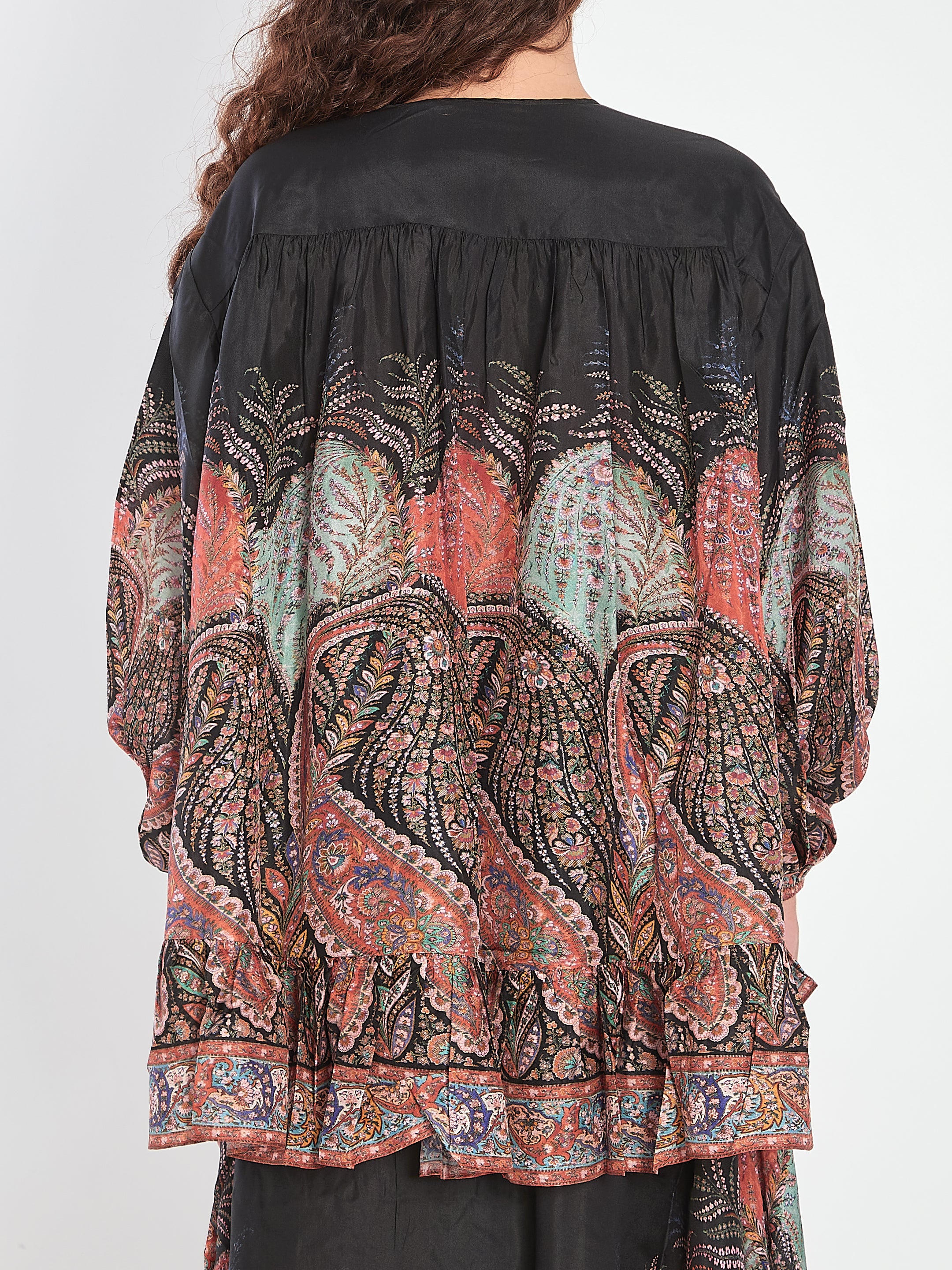 ZIMMERMANN Ruffled Blouse with Tie-Neck Bow and Wide Sleeves - Size 0