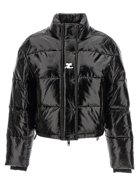 COURREGÈS Women's Crop Vinyl Down Jacket - Size S