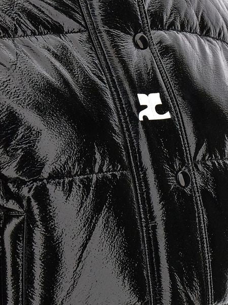 COURREGÈS Women's Crop Vinyl Down Jacket - Size S