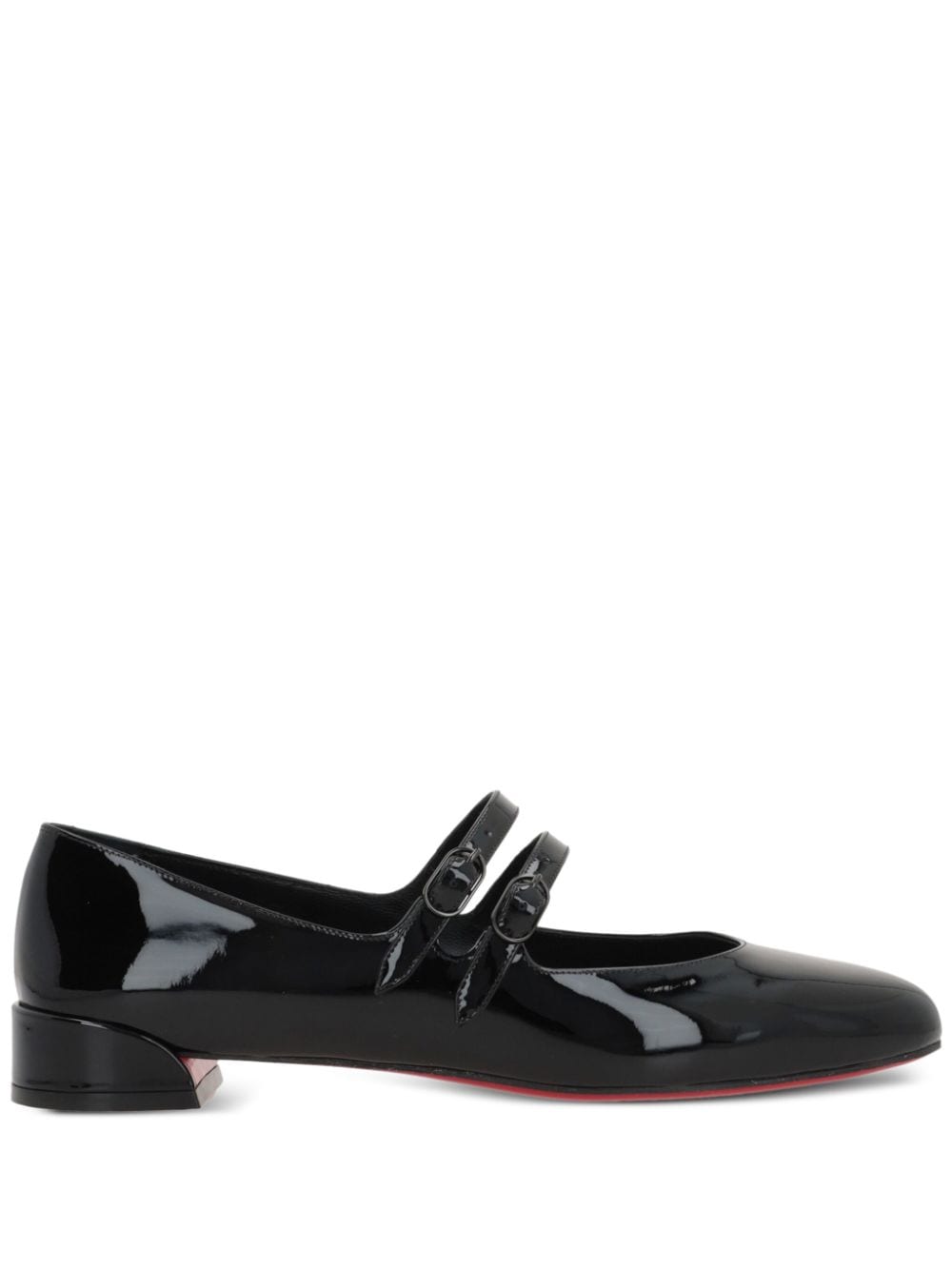 CHRISTIAN LOUBOUTIN Patent Leather Flat Shoes with Buckle Fastening