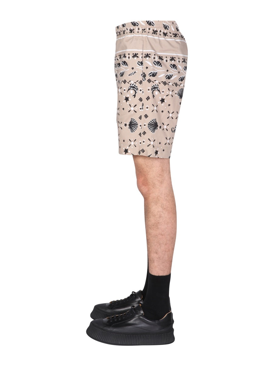 MSGM Paisley Pattern Bermuda Shorts