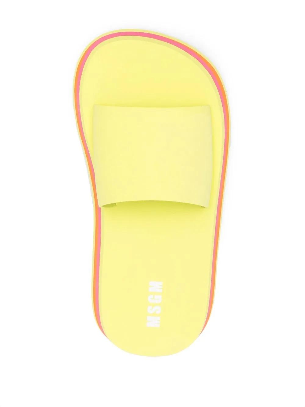 MSGM Slide Platform Sandals with Striped Pattern - 3.5 CM Sole