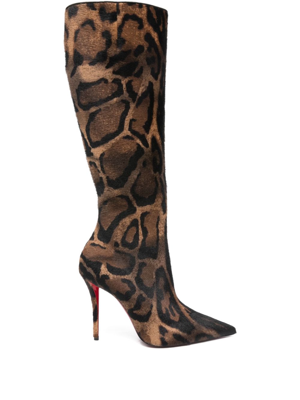 CHRISTIAN LOUBOUTIN Leather Animal Print Stilettos with Pointed Toe - FW25