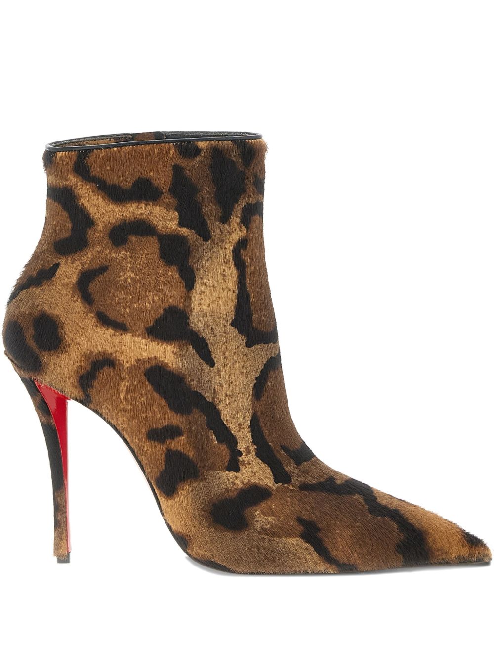 CHRISTIAN LOUBOUTIN Miss Z Leather Boots - Pointed Toe Side Zip Stiletto Heel