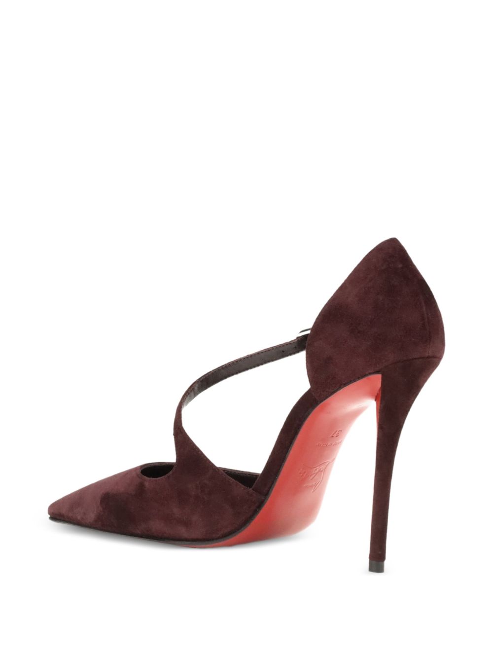 CHRISTIAN LOUBOUTIN Pointed Toe Stiletto Heel Pumps with Buckle-Fastening Strap