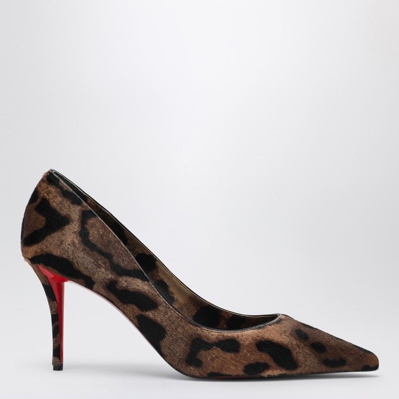 CHRISTIAN LOUBOUTIN Elegant Pony Skin Pumps with Leopard Print