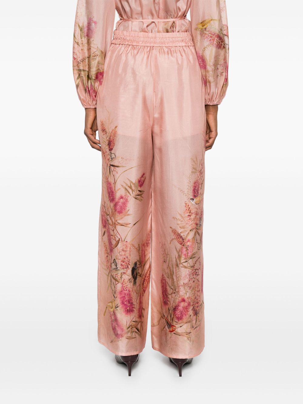 ZIMMERMANN Floral Printed Silk Trousers