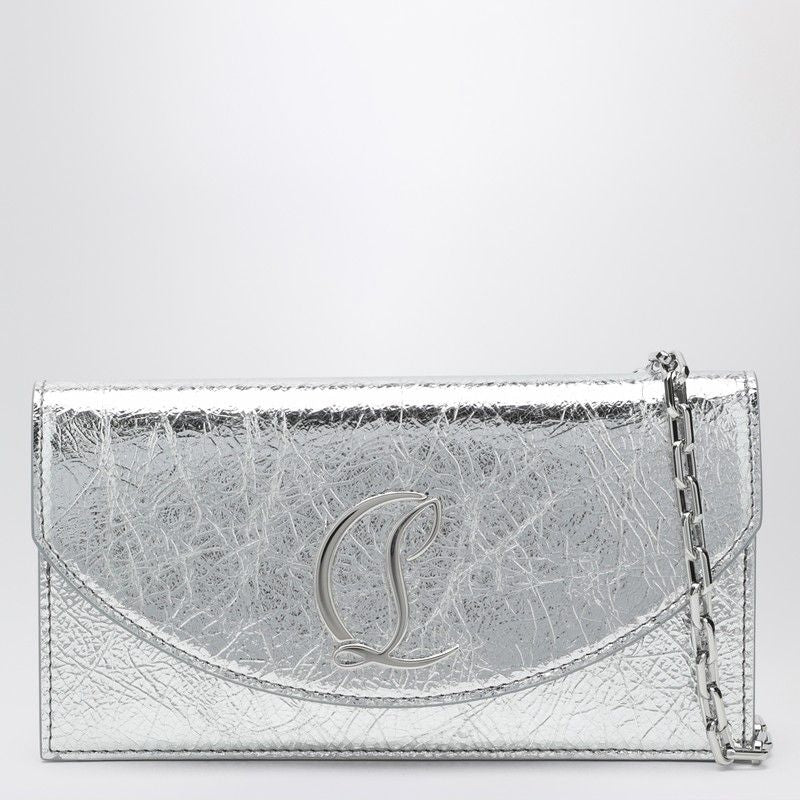 CHRISTIAN LOUBOUTIN Mini Laminated Leather Clutch with Monogram Detail