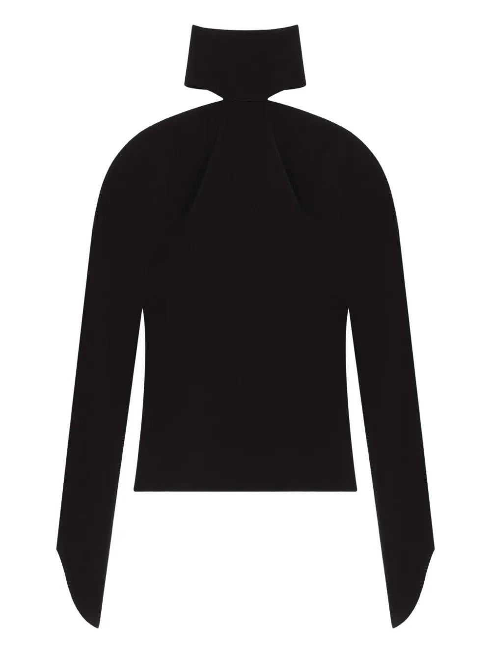 COURREGÈS High-Neck Cold-Shoulder Top