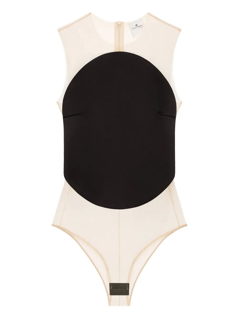 COURREGÈS Illusion Circle Satin Bodysuit