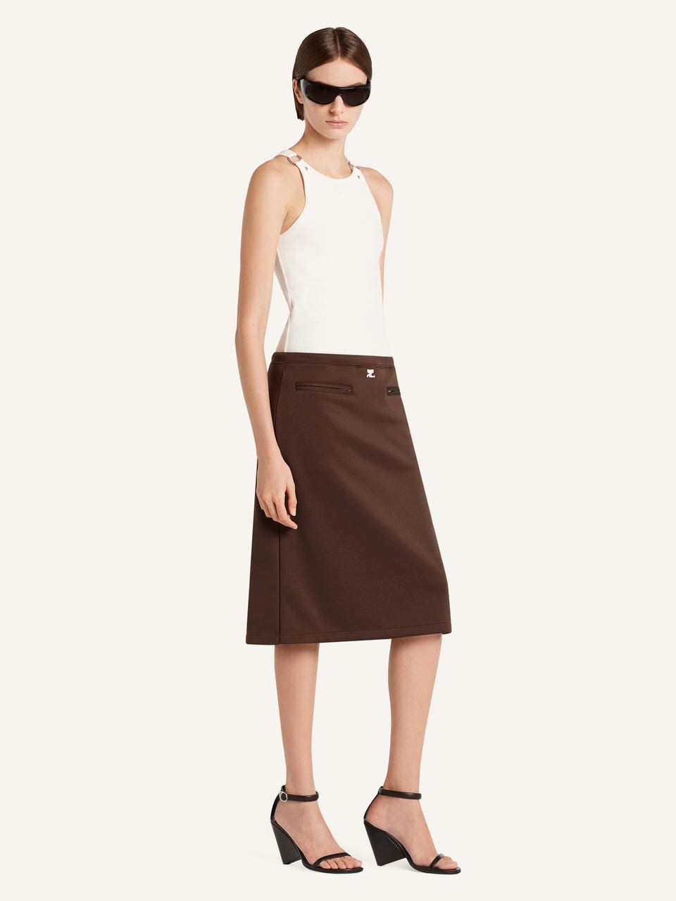 COURREGÈS Heritage Cotton Blend Top