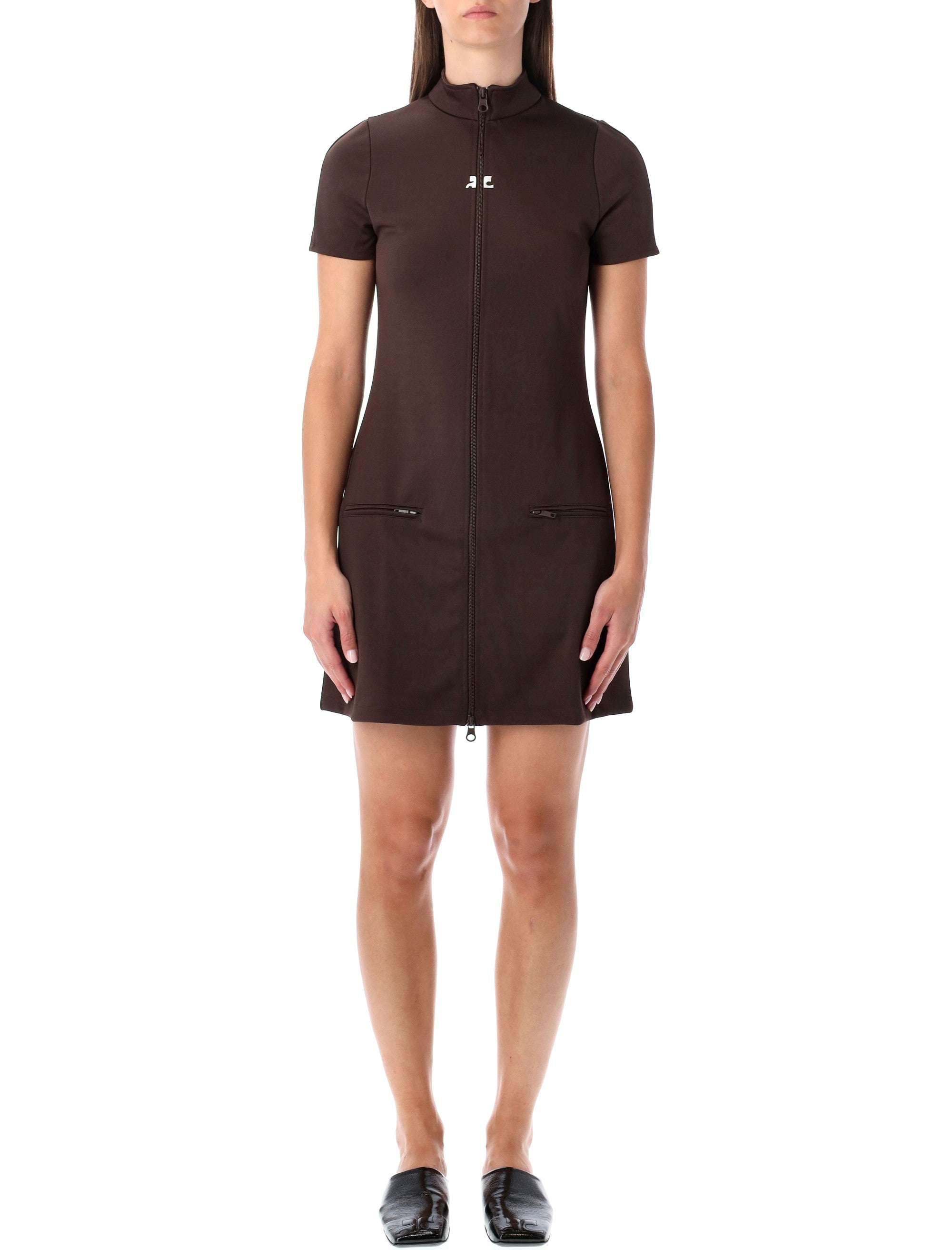 COURREGÈS Sporty Mini Tracksuit-Style Dress