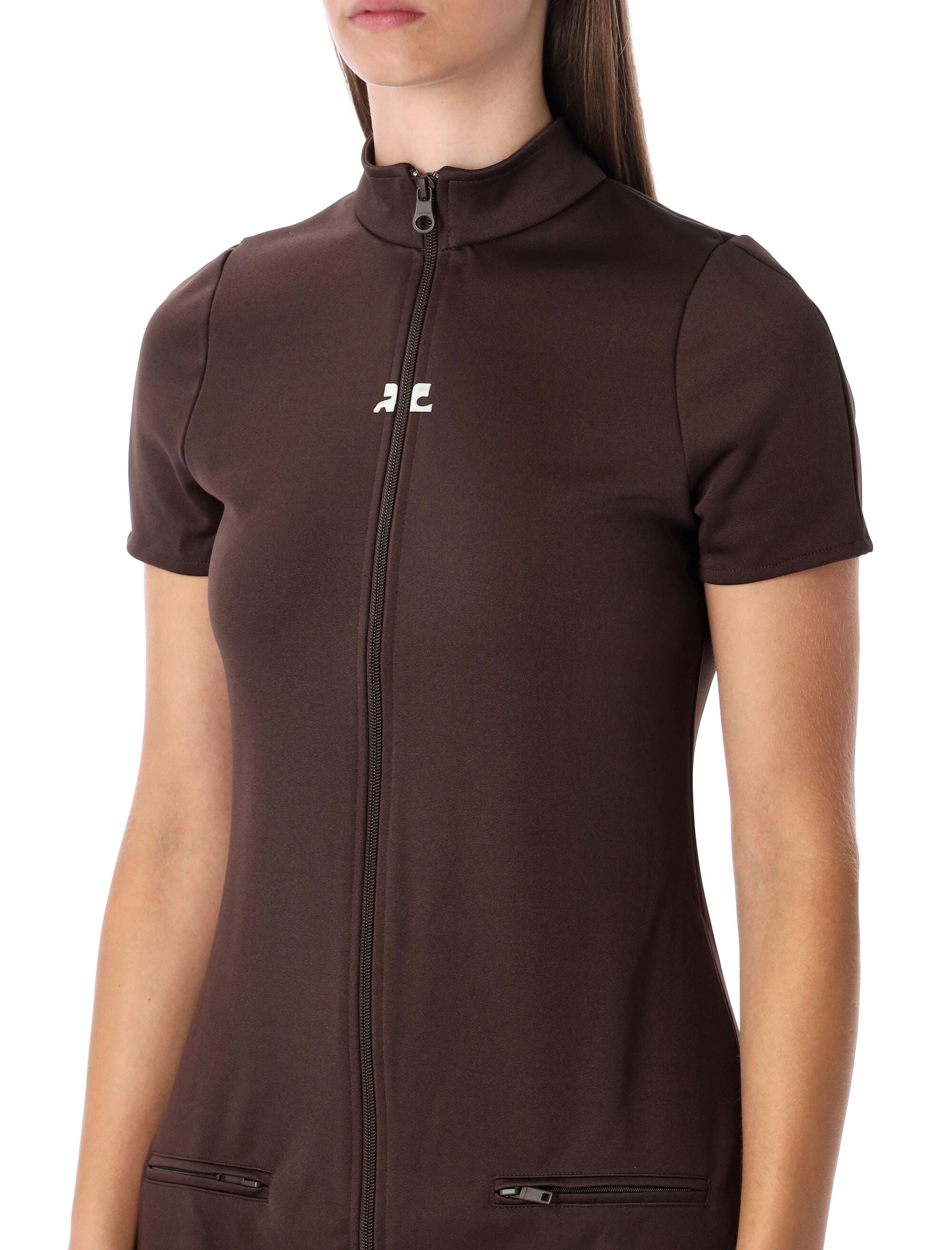 COURREGÈS Sporty Mini Tracksuit-Style Dress