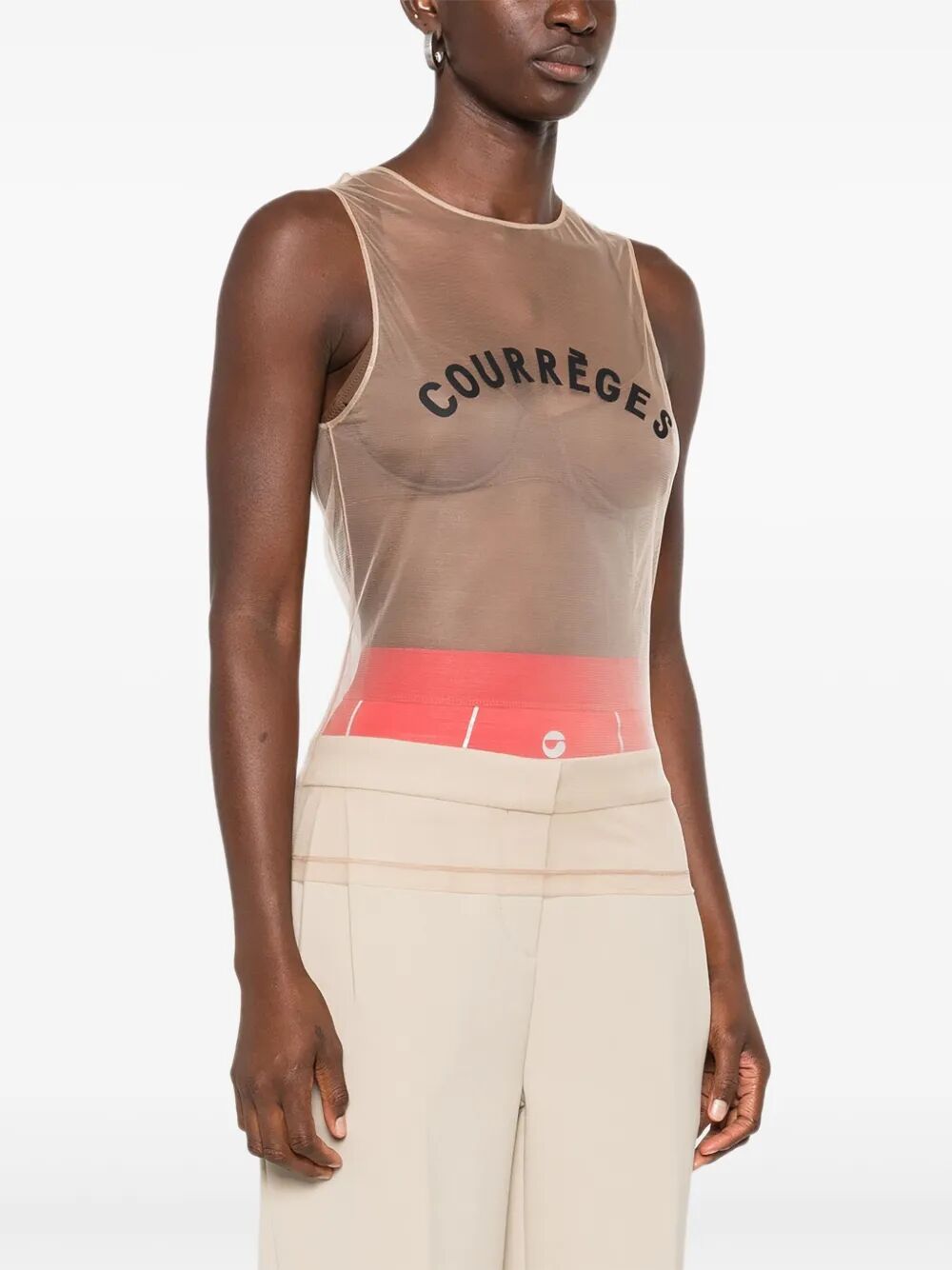 COURREGÈS Illusion Tulle Mini Top for Women