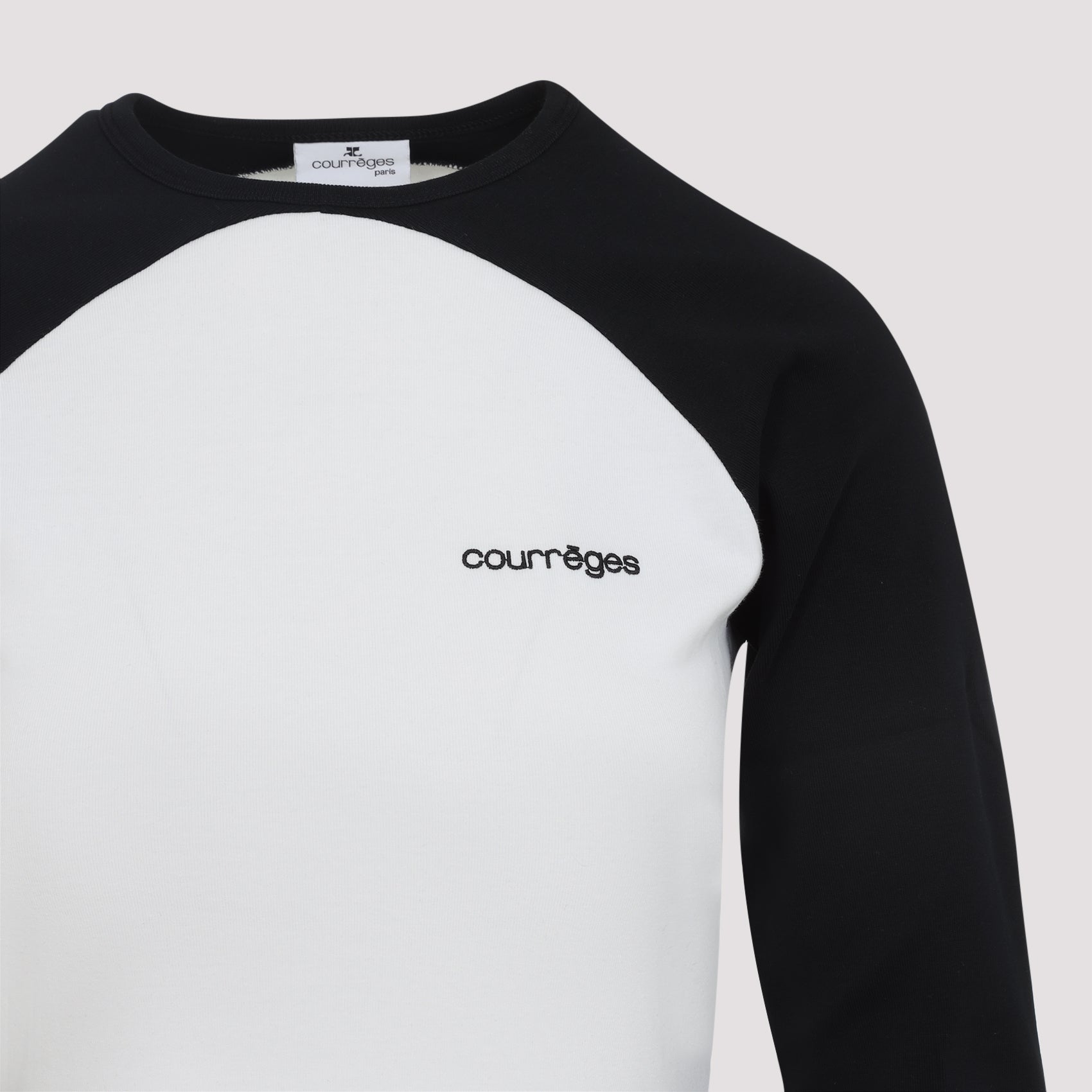 COURREGÈS Long-Sleeved Circle Contrast T-Shirt