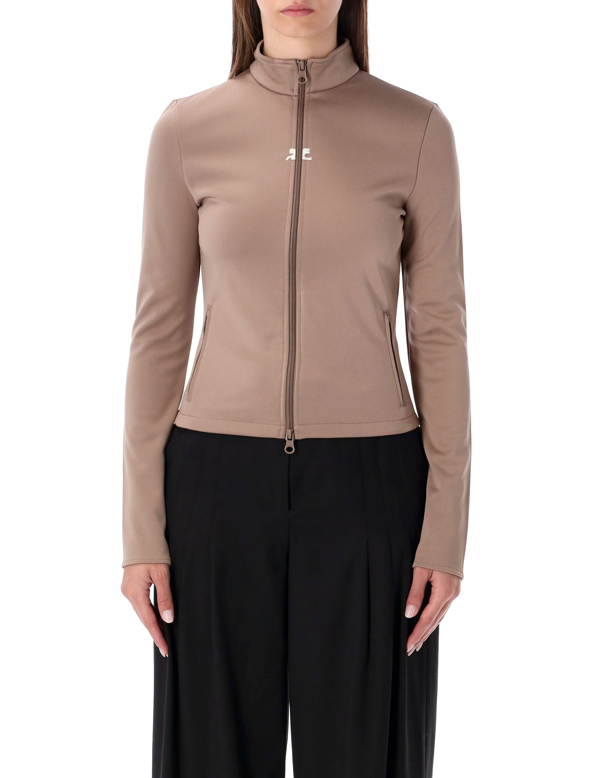 COURREGÈS Women's Slim Fit Mini Zip Jacket