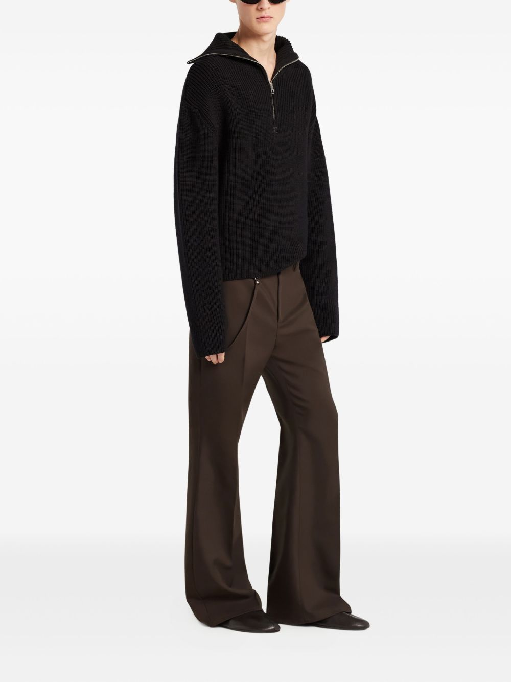 COURREGÈS Oversize Wool Trucker Sweater