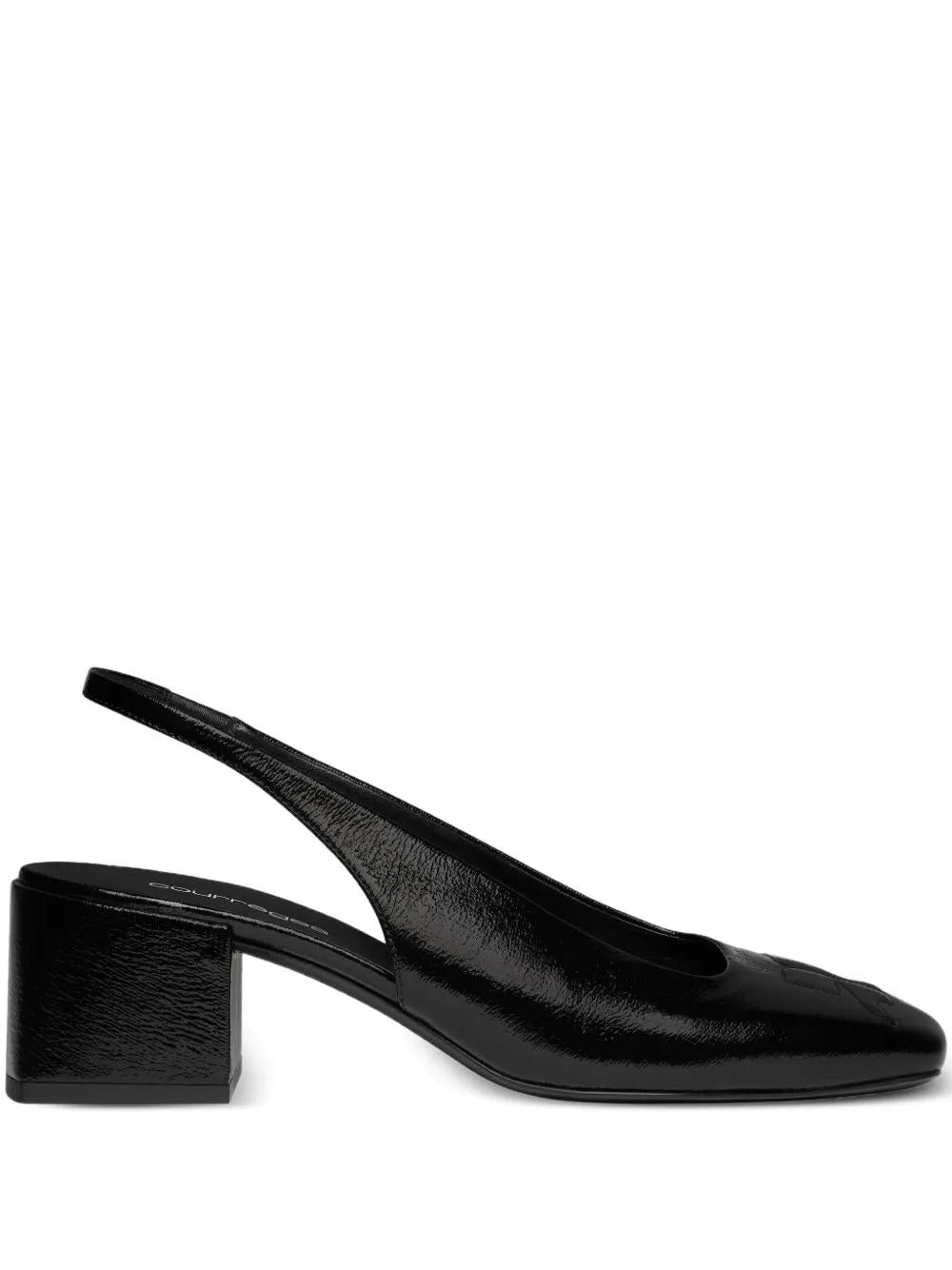 COURREGÈS 55MM Block Heel Slingback Pumps