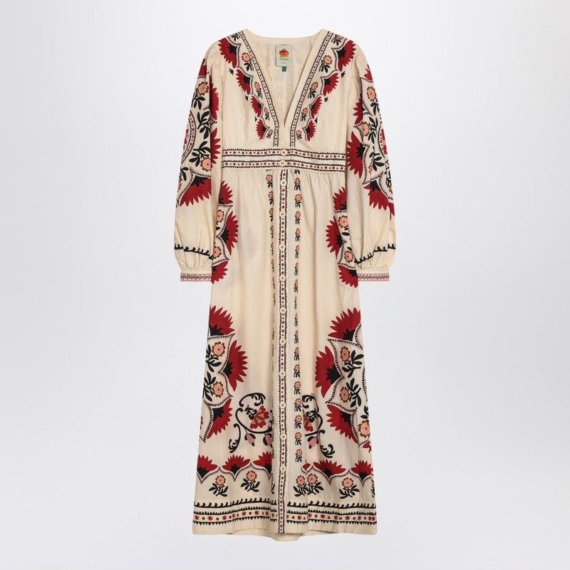 FARM RIO MIDI DRESS WITH FLORAL PRINT