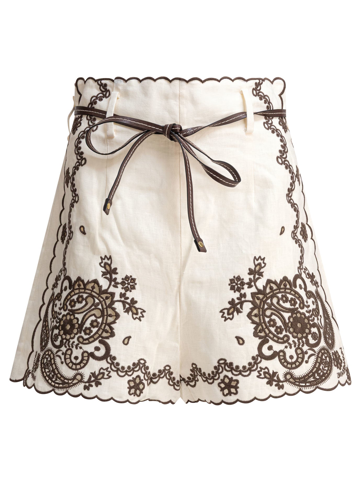 ZIMMERMANN Embroidered Mini Shorts for Women - FW25 Collection
