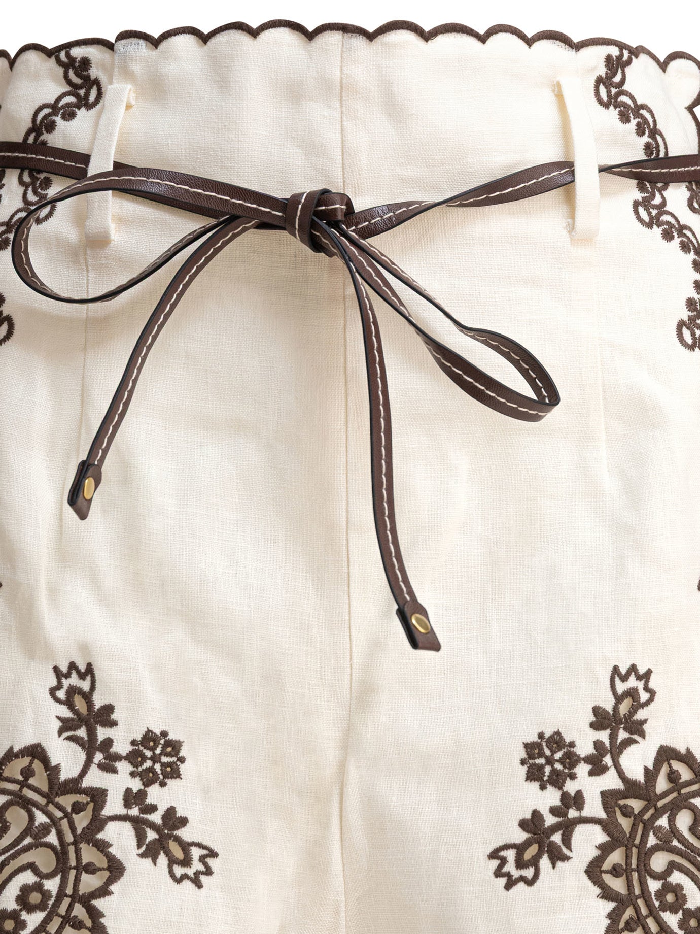 ZIMMERMANN Embroidered Mini Shorts for Women - FW25 Collection